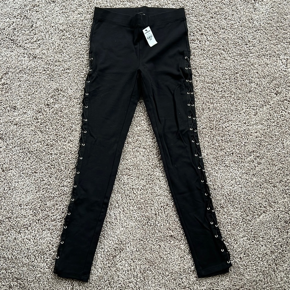 Black leggings with cut out along sides